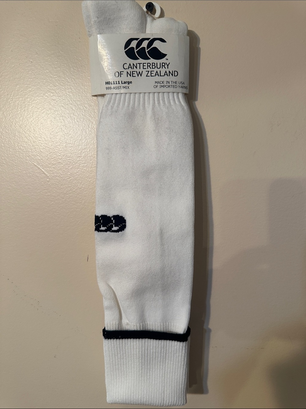 Canterbury White Athletic Crew Socks with Contrast Trim